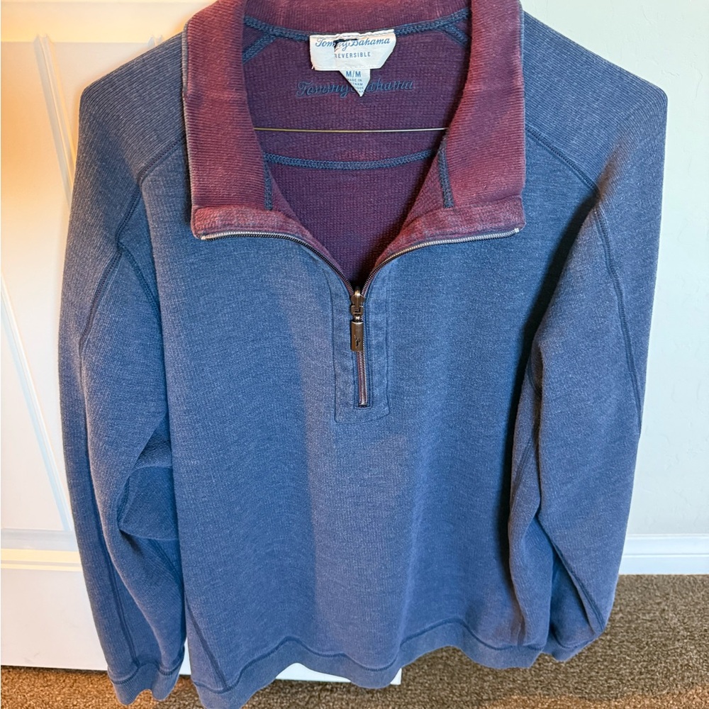 Tommy Bahama Men's Zip-Up Sweater in Blue and Purple